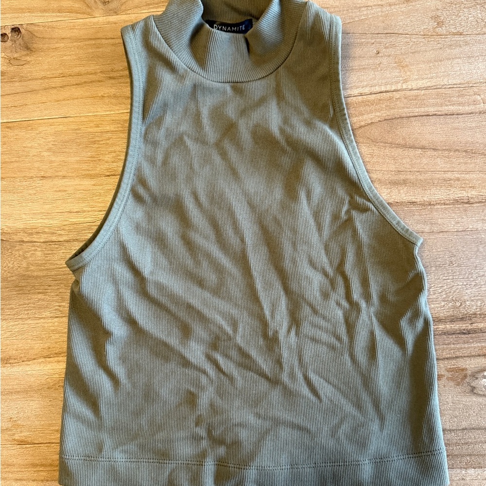 Dynamite Khaki Sleeveless Tank Top